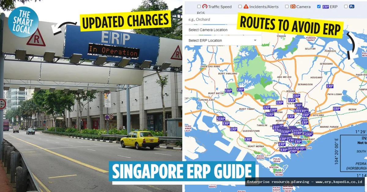 ERP car charges Singapore, road pricing